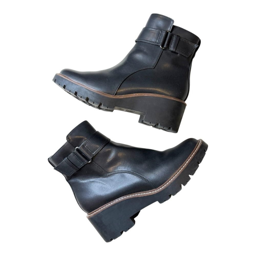 BLONDO Dottie Boot Bootie Chunky Platform Leather Black Waterproof Size 7